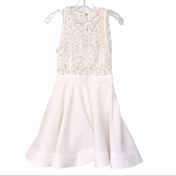 Luxxel Dresses & Skirts - Luxe Lace Fit and Flare Skater Dress White Small